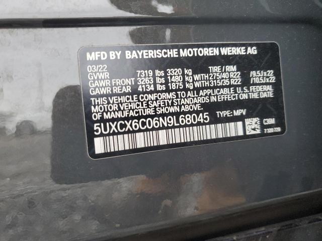 2022 BMW X7 M50I - 5UXCX6C06N9L68045