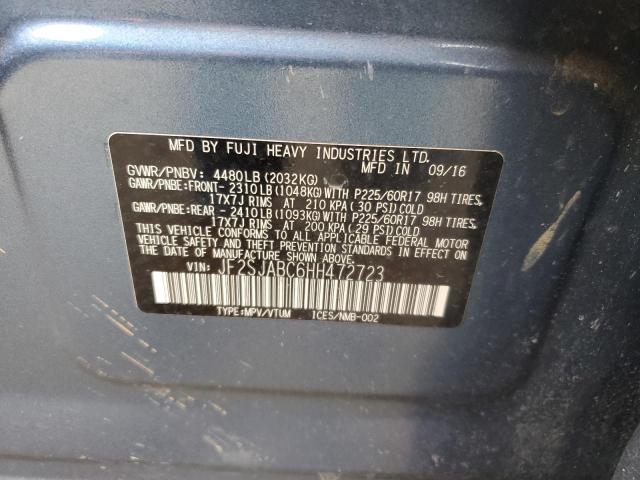 2017 SUBARU FORESTER 2 - JF2SJABC6HH472723