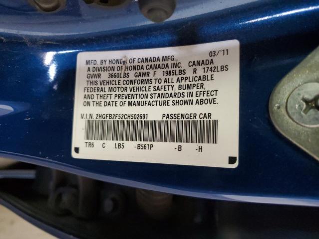 2012 HONDA CIVIC LX - 2HGFB2F52CH502691