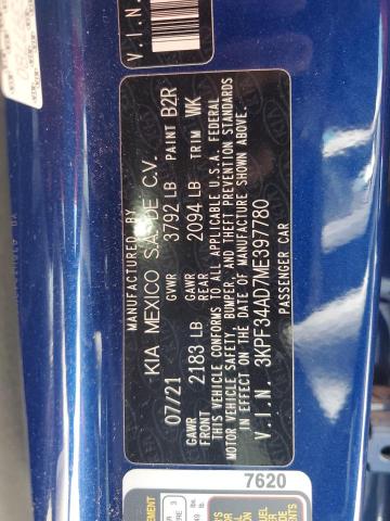 2021 KIA FORTE GT L - 3KPF34AD7ME397780
