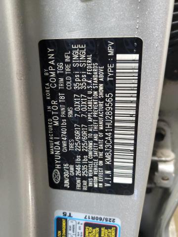 2017 HYUNDAI TUCSON LIM - KM8J3CA41HU289565