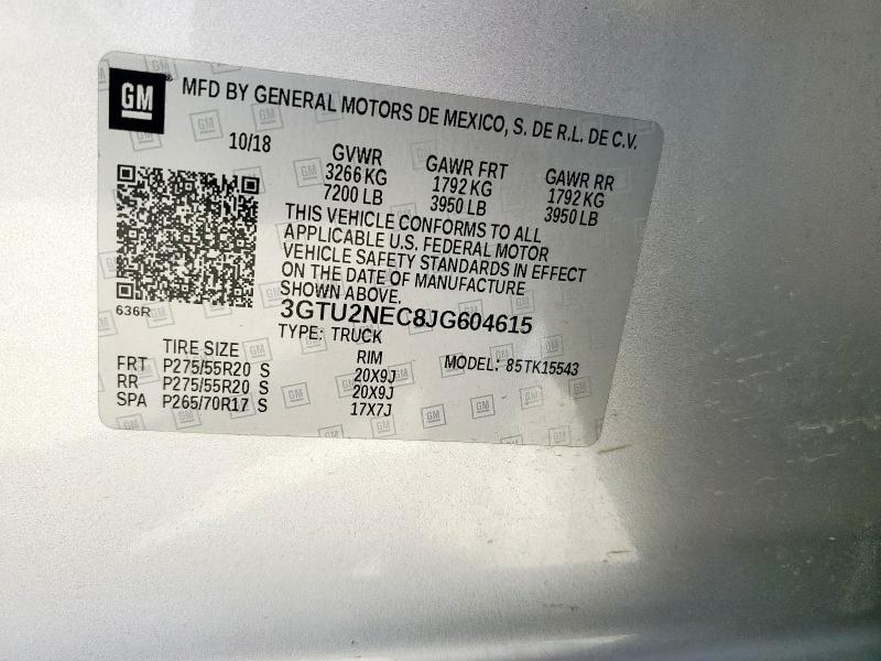 2018 GMC SIERRA K15 - 3GTU2NEC8JG604615