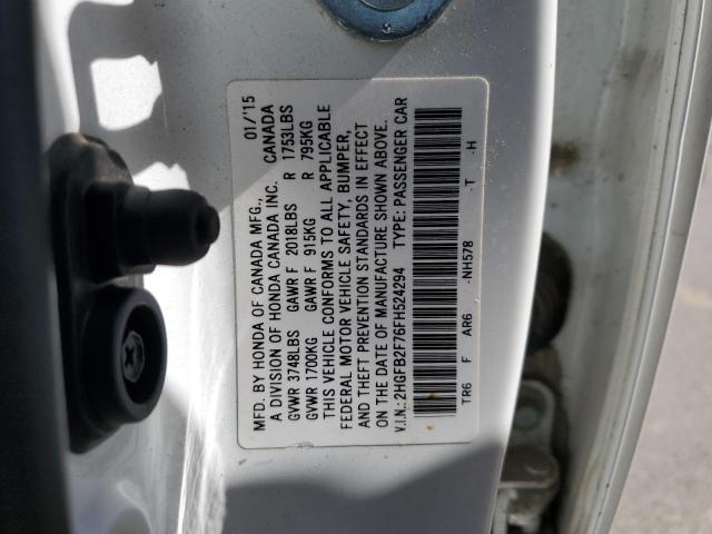 2015 HONDA CIVIC SE 2HGFB2F76FH524294
