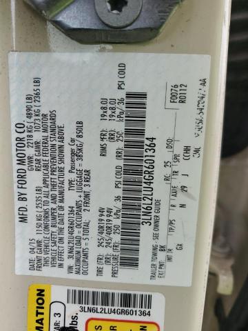 2016 LINCOLN MKZ HYBRID 3LN6L2LU4GR601364