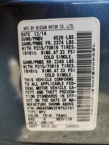 2015 NISSAN ROGUE SELE - JN8AS5MV2FW752181