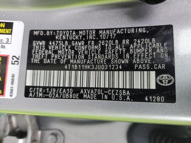 2018 TOYOTA CAMRY L - 4T1B11HK3JU031234