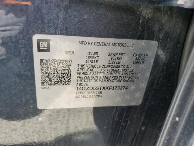 2019 CHEVROLET MALIBU LT - 1G1ZD5STXKF173274