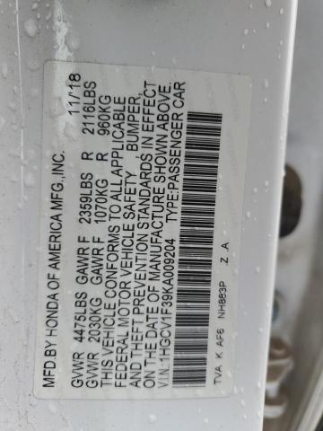 2019 HONDA ACCORD SPO 1HGCV1F39KA009204