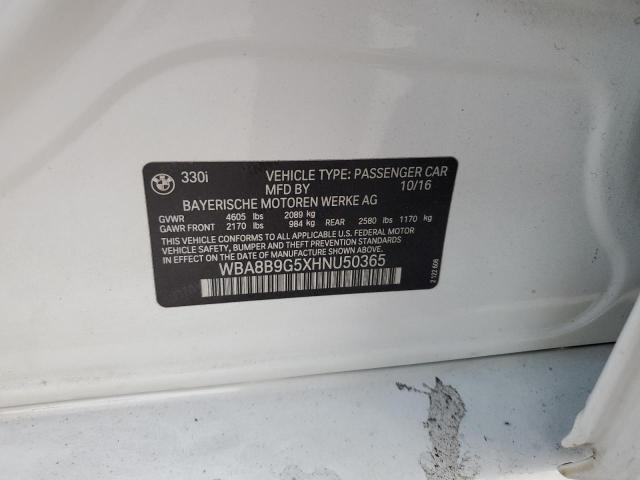 2017 BMW 330 I WBA8B9G5XHNU50365
