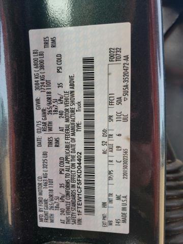 2015 FORD F150 SUPER - 1FTEW1CF5FKD04402