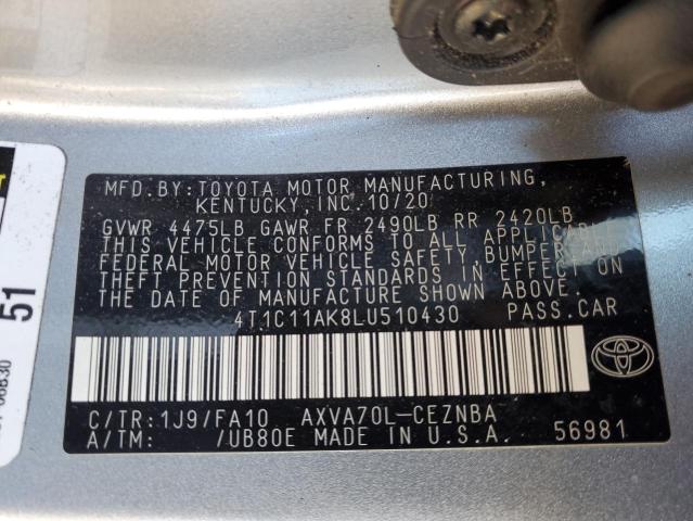 2020 TOYOTA CAMRY LE - 4T1C11AK8LU510430