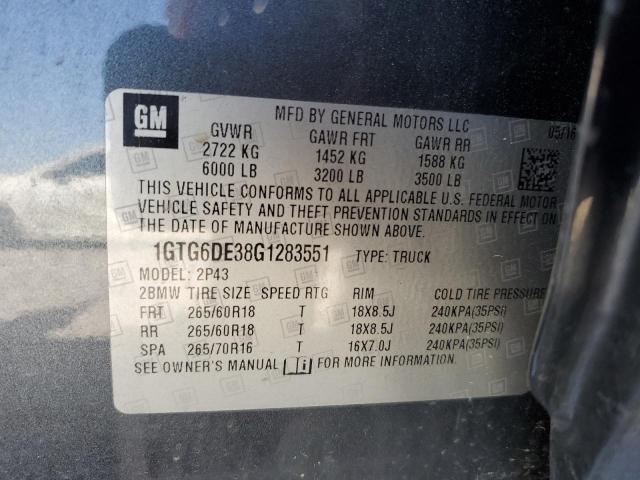 2016 GMC CANYON SLT 1GTG6DE38G1283551