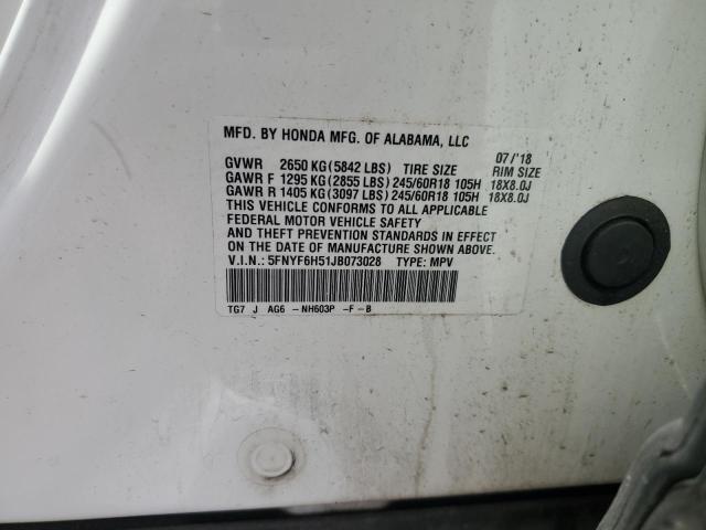2018 HONDA PILOT EXL - 5FNYF6H51JB073028