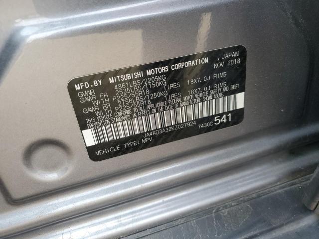 2019 MITSUBISHI OUTLANDER - JA4AD3A32KZ027924
