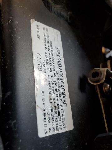 2017 YAMAHA YZFR6 JYARJ28EXHA000282