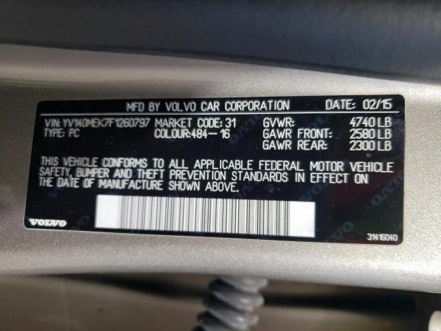 2015 VOLVO V60 PREMIE YV140MEK7F1260797