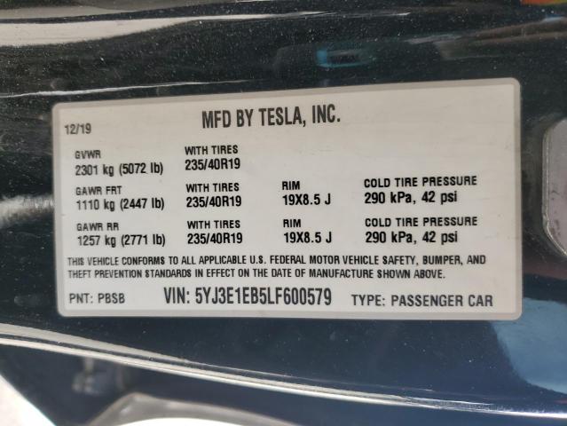 2020 TESLA MODEL 3 - 5YJ3E1EB5LF600579