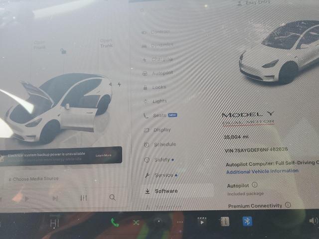 2022 TESLA MODEL Y 7SAYGDEF6NF462626