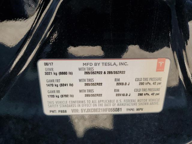 2017 TESLA MODEL X - 5YJXCBE21HF055081