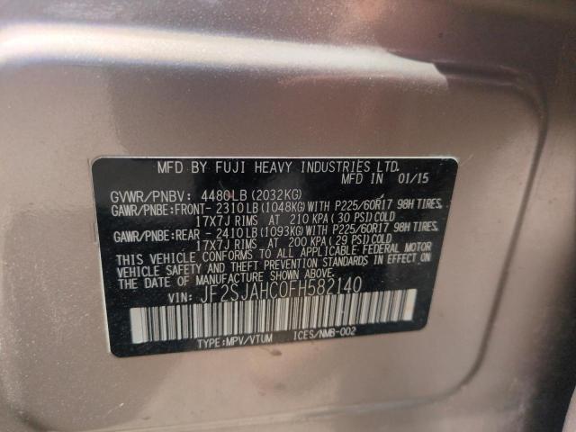 2015 SUBARU FORESTER 2 - JF2SJAHC0FH582140