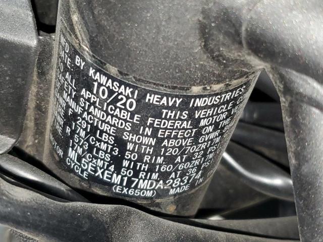 2021 KAWASAKI EX650 M - ML5EXEM17MDA28374