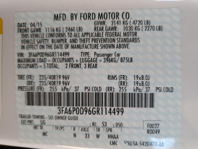 2016 FORD FUSION TIT - 3FA6P0D96GR114499