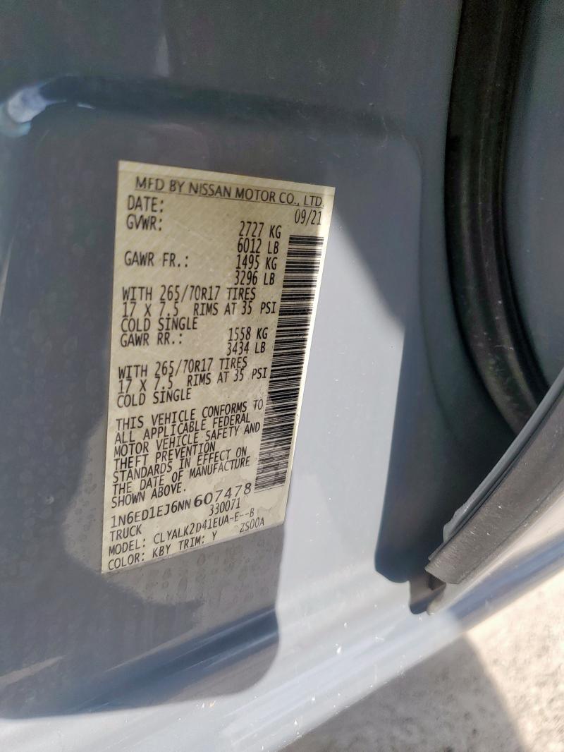 2022 NISSAN FRONTIER S - 1N6ED1EJ6NN607478