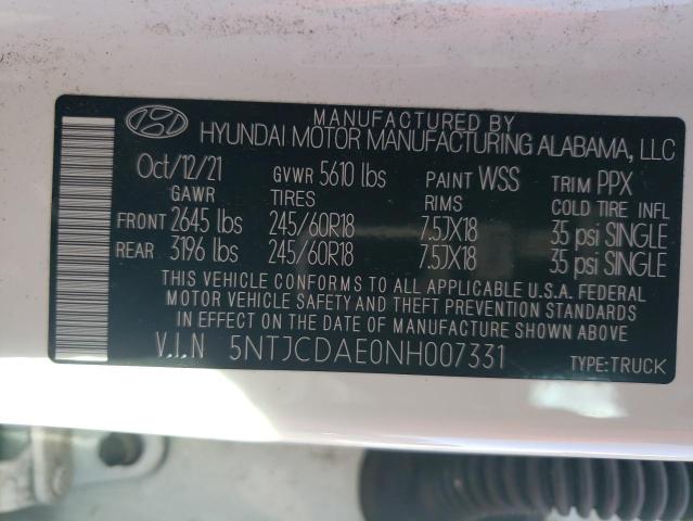 2022 HYUNDAI SANTA CRUZ - 5NTJCDAE0NH007331