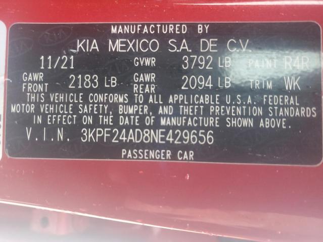2022 KIA FORTE FE - 3KPF24AD8NE429656