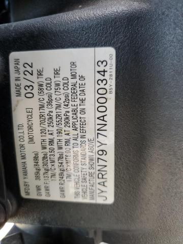 2022 YAMAHA MTN1000 C JYARN79Y7NA000343
