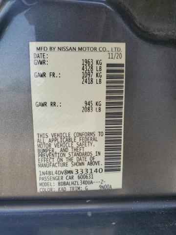 2021 NISSAN ALTIMA SV - 1N4BL4DV8MN333140