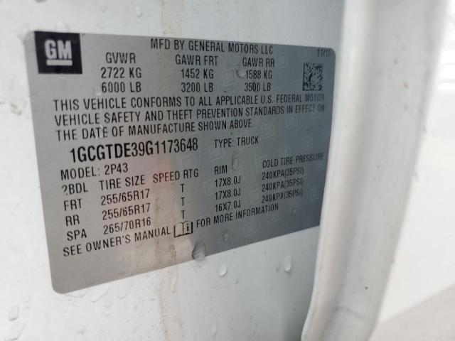 2016 CHEVROLET COLORADO Z - 1GCGTDE39G1173648