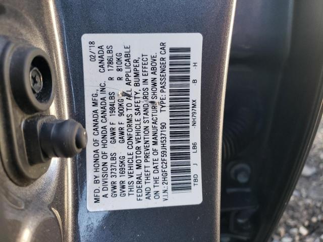 2018 HONDA CIVIC LX - 2HGFC2F59JH537190