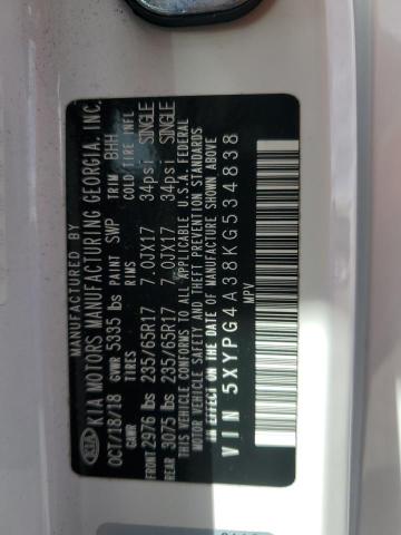2019 KIA SORENTO L - 5XYPG4A38KG534838