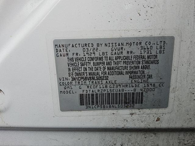 2022 NISSAN KICKS S - 3N1CP5BV8NL505232