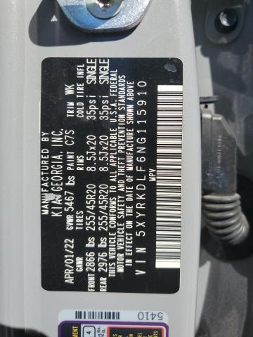 2022 KIA SORENTO SX - 5XYRKDLF6NG115910