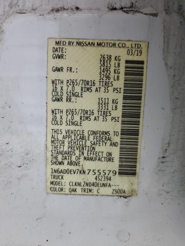 2019 NISSAN FRONTIER S - 1N6AD0EV7KN755579