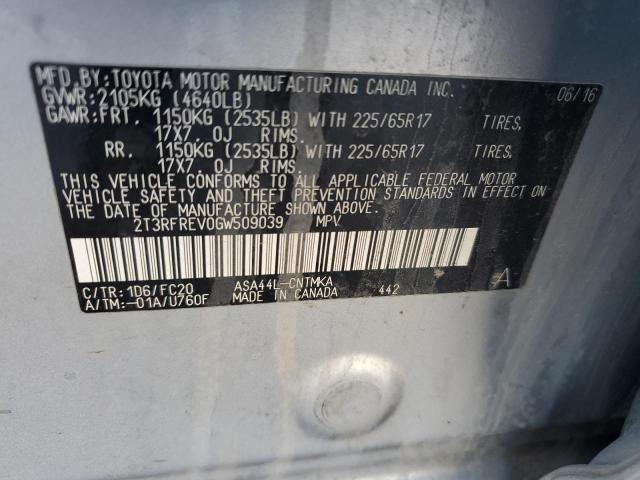 2016 TOYOTA RAV4 XLE - 2T3RFREV0GW509039