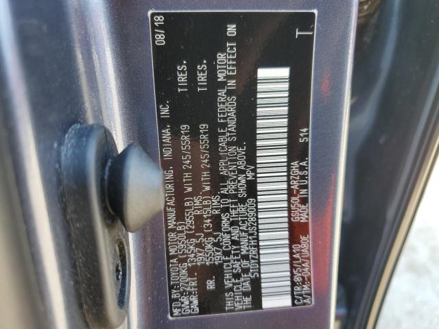 2018 TOYOTA HIGHLANDER - 5TDYZRFH1JS289009