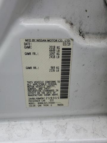 2019 NISSAN ALTIMA S - 1N4BL4BW0KC219315