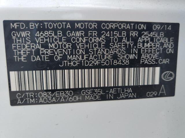 2015 LEXUS IS 250 JTHCF1D29F5018438