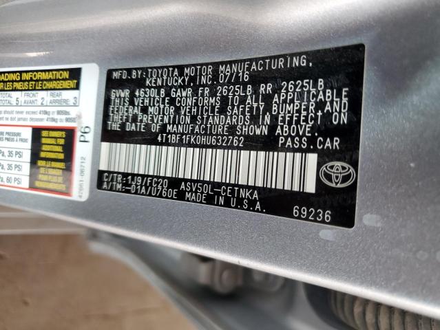 2017 TOYOTA CAMRY LE - 4T1BF1FK0HU632762