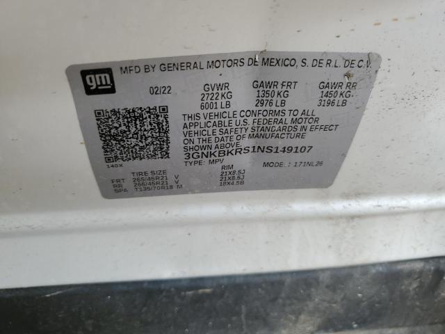 2022 CHEVROLET BLAZER RS - 3GNKBKRS1NS149107