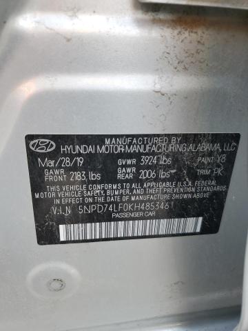 5NPD74LF0KH485346 2019 HYUNDAI ELANTRA