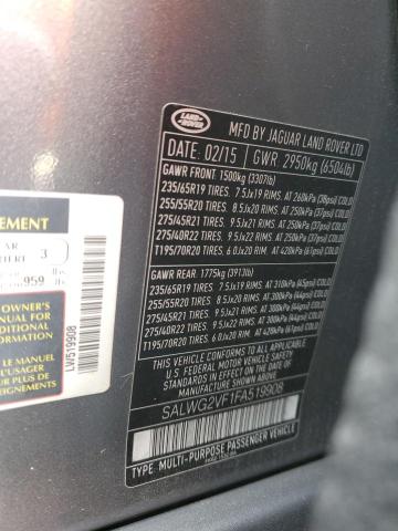2015 LAND ROVER RANGE ROVE - SALWG2VF1FA519908