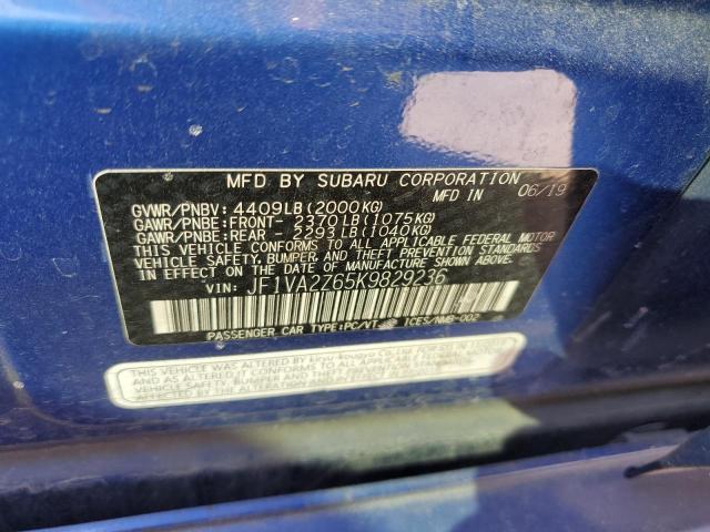 2019 SUBARU WRX STI S2 JF1VA2Z65K9829236