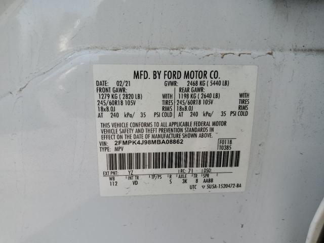 2021 FORD EDGE SEL 2FMPK4J98MBA08862