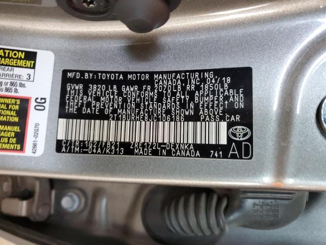 2018 TOYOTA COROLLA L - 2T1BURHE8JC106186