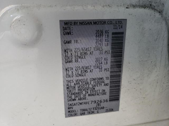 2015 NISSAN ROGUE S/SV 5N1AT2MT4FC792636