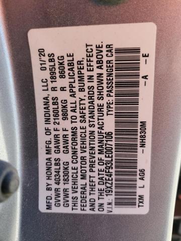 2020 HONDA INSIGHT TO 19XZE4F93LE007106